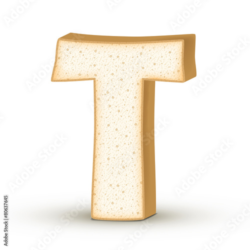 3d toast letter T