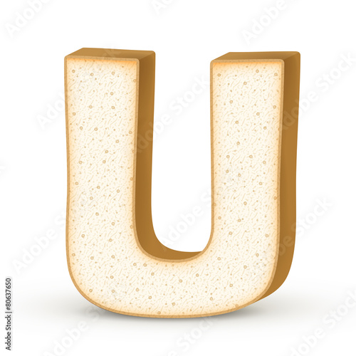 3d toast letter U