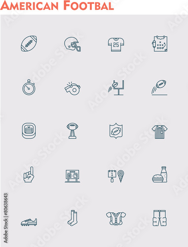 Vector american football icon set