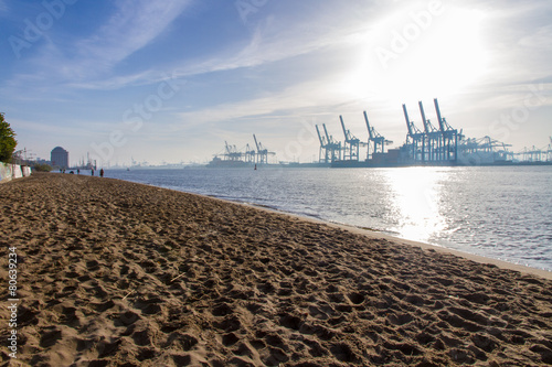 Hamburg Elbe Hafen Panorama