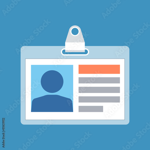 Identification card concept. Flat design.