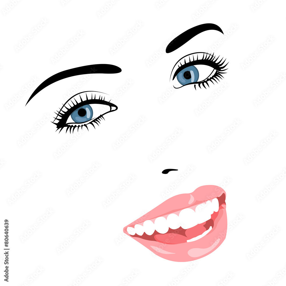 Vector beauty woman face Vector beauty woman face