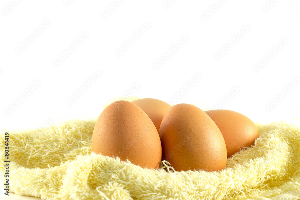 Eggs in the pac isolated on white background. Eggs in the pac isolated on white background.