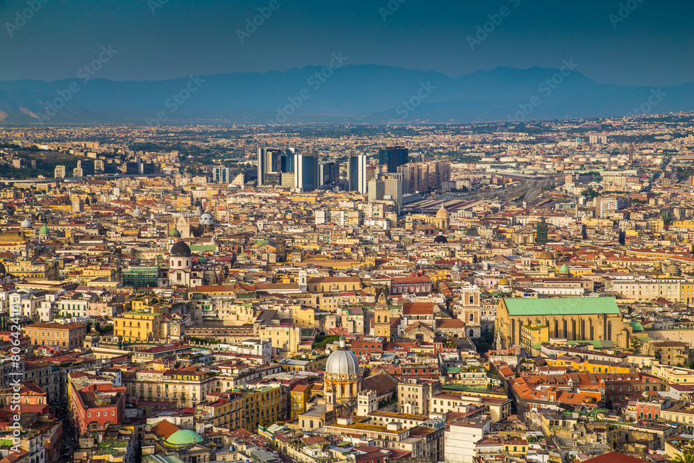 City of Naples at sunset, Campania, Italy