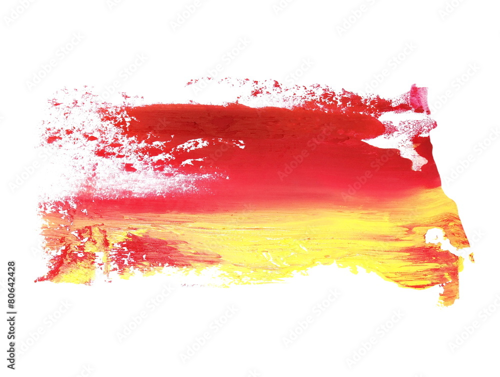 Fototapeta premium photo yellow red grunge brush strokes oil paint isolated