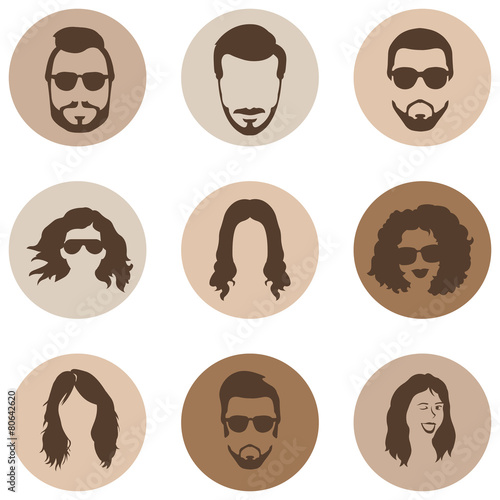 Vector Set of Hairstyles Icons