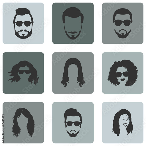 Vector Set of Hairstyles Icons