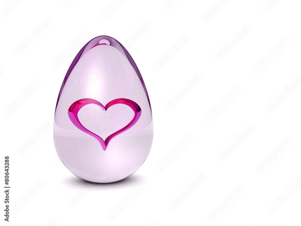 glass egg with heart glass egg with heart