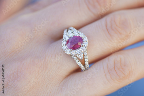 Woman's hand wearing a ring