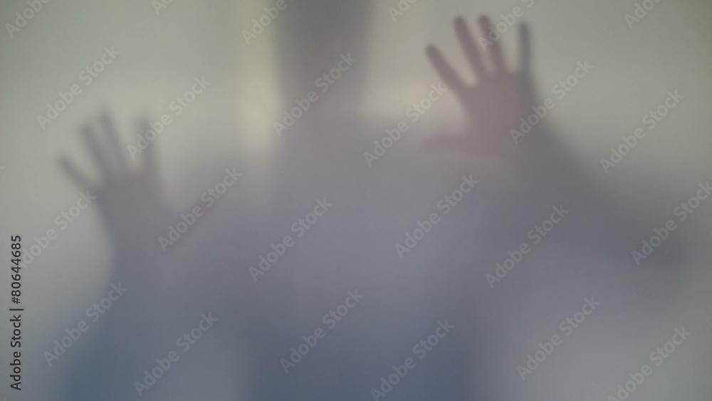 Terrifying male silhouette emerging, flashing, scary gestures Terrifying male silhouette emerging, flashing, scary gestures