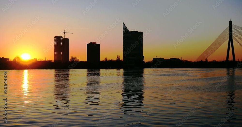 Sunset timelapse in Riga Sunset timelapse in Riga