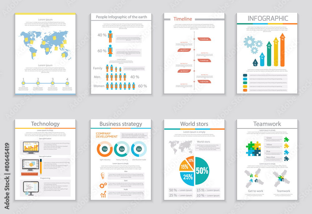 Infographic business brochures banners