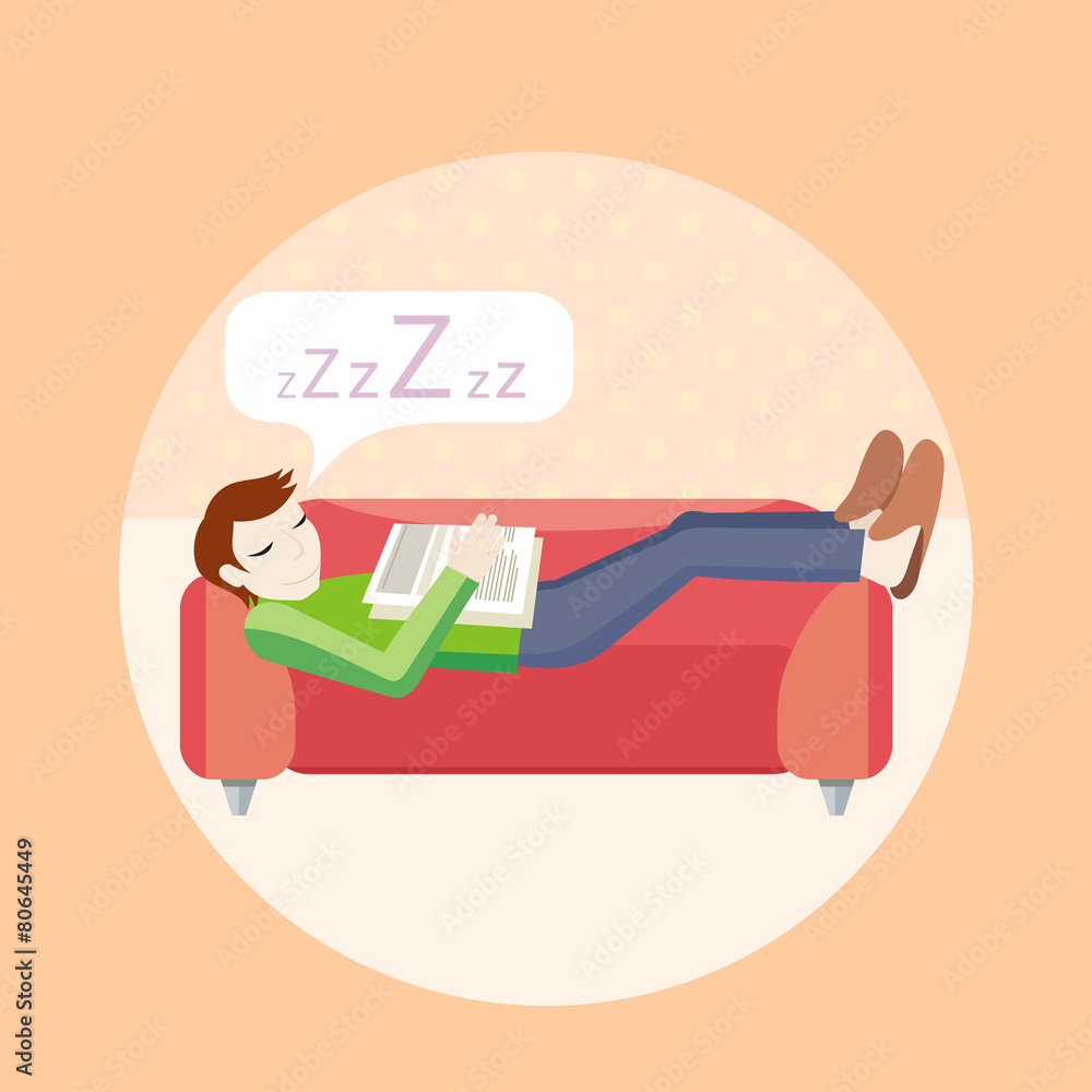 Man sleeping on sofa Man sleeping on sofa