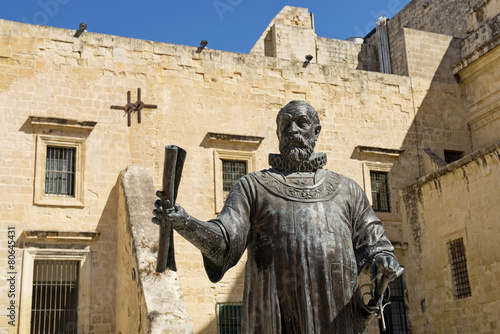 Statue of Grand Master Jean de Vallette, Valletta, Malta.