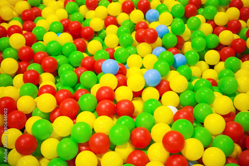 Obraz premium Background of colorful plastic balls in children park