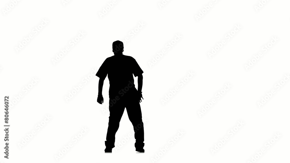 Dancing moves like hip hop kramp on white background, silhouette Dancing moves like hip hop kramp on white background, silhouette
