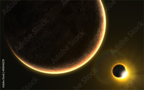 Solar eclipse in space #80646219