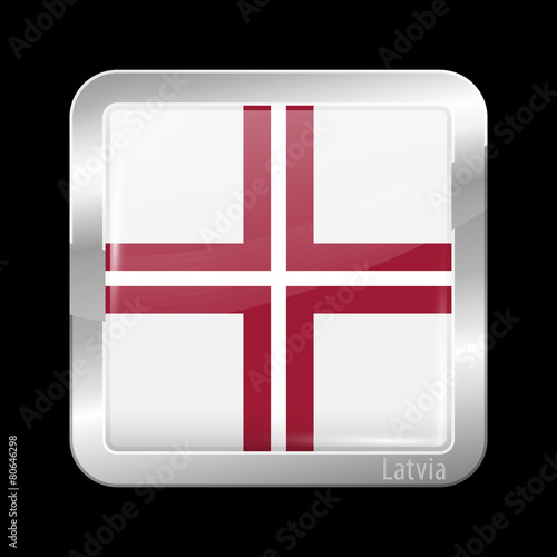 Flag of Latvia. Metal Icons photo