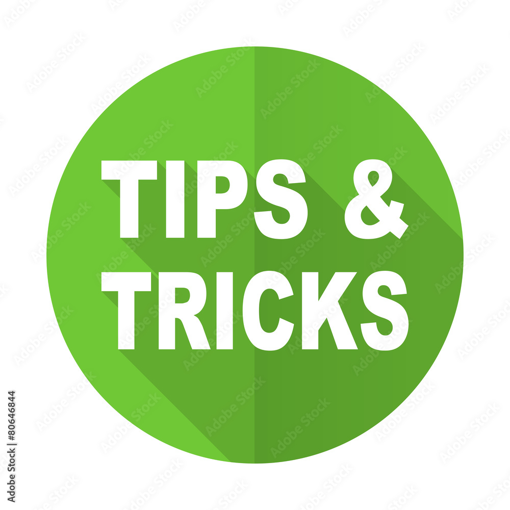 tips tricks green flat icon
