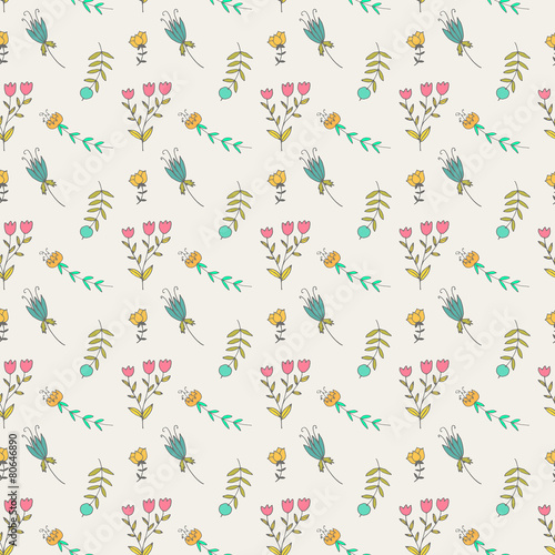 Hand drawn doodle vintage seamless pattern