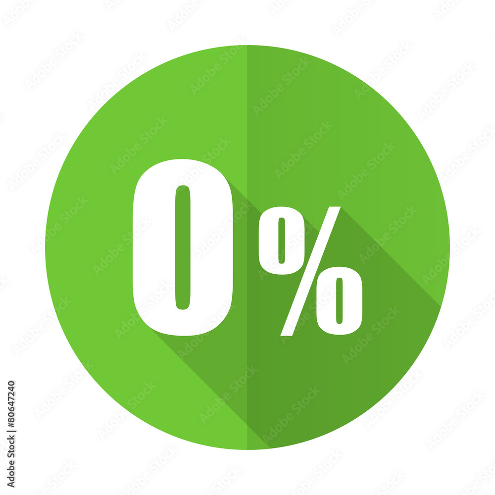 0 percent green flat icon sale sign 0 percent green flat icon sale sign