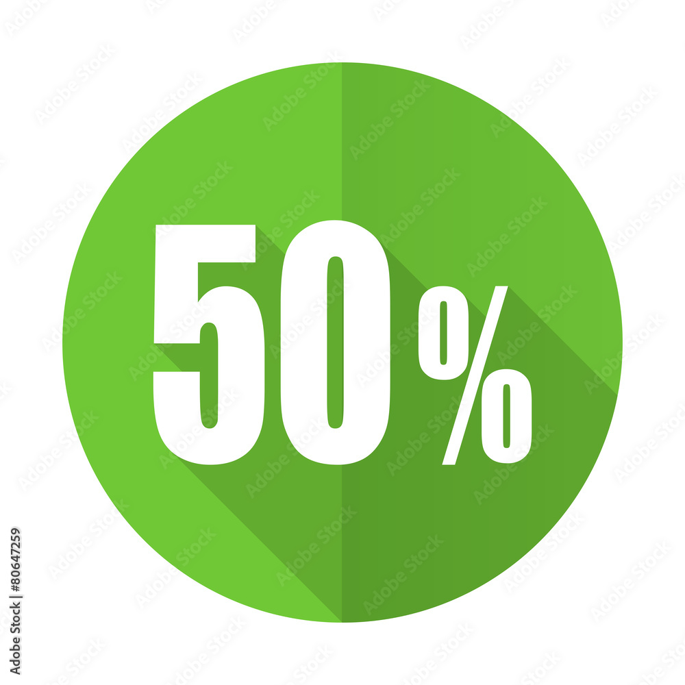 50 percent green flat icon sale sign 50 percent green flat icon sale sign