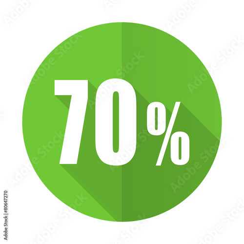 70 percent green flat icon sale sign