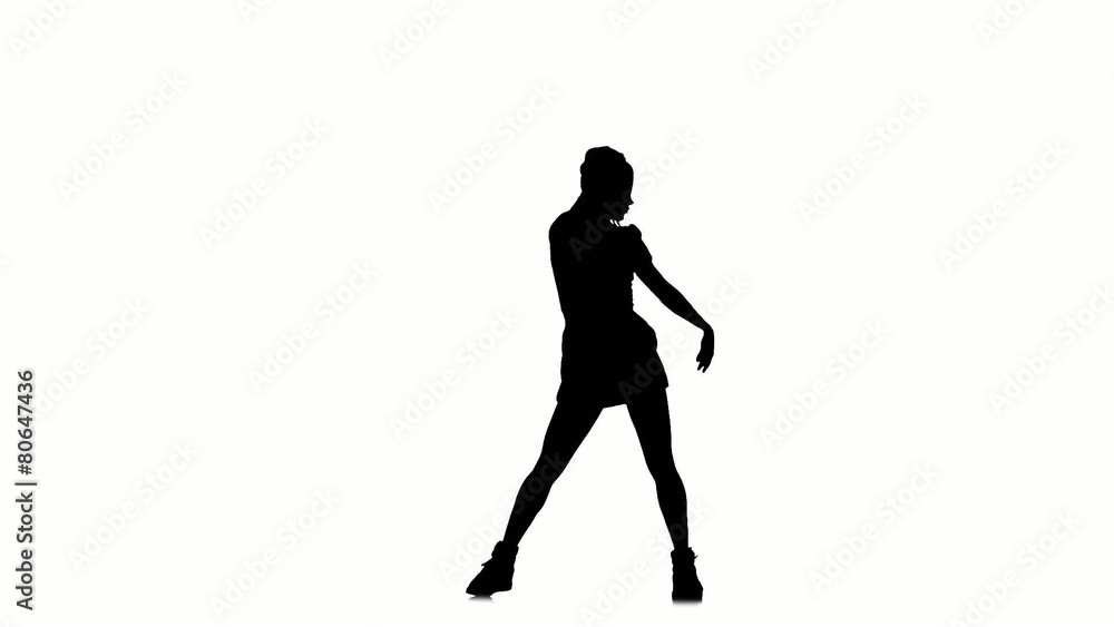 Sexy young woman dancing on white background, slow motion Sexy young woman dancing on white background, slow motion