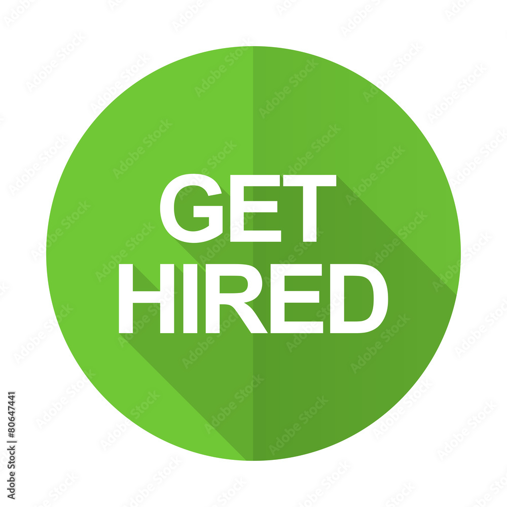 get hired green flat icon get hired green flat icon