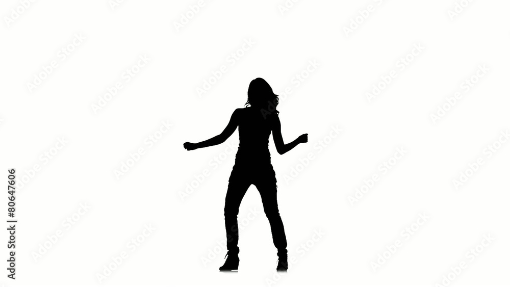 Slim, close-cropped girl dancer dancing jazz-funk vogueing on Slim, close-cropped girl dancer dancing jazz-funk vogueing on