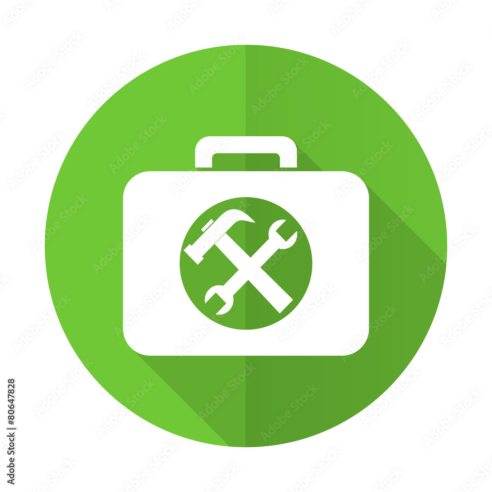 toolkit green flat icon service sign toolkit green flat icon service sign