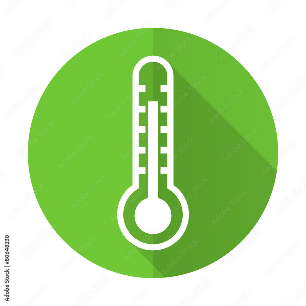thermometer green flat icon temperature sign thermometer green flat icon temperature sign