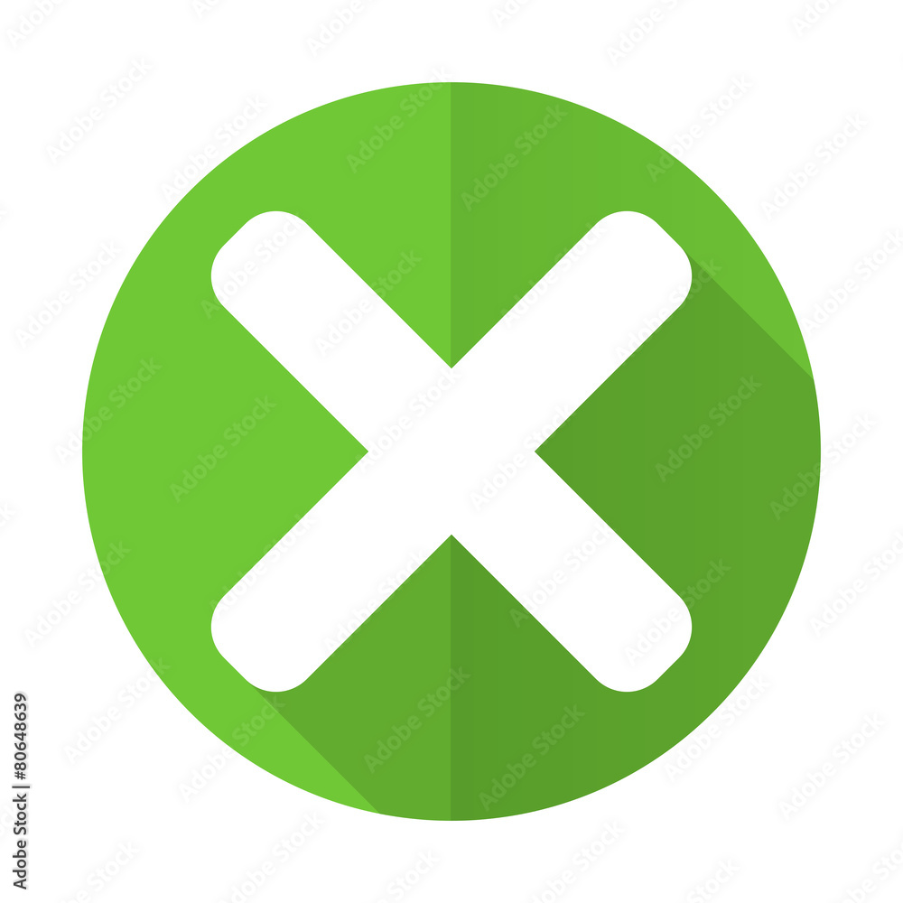 Obraz premium cancel green flat icon x sign