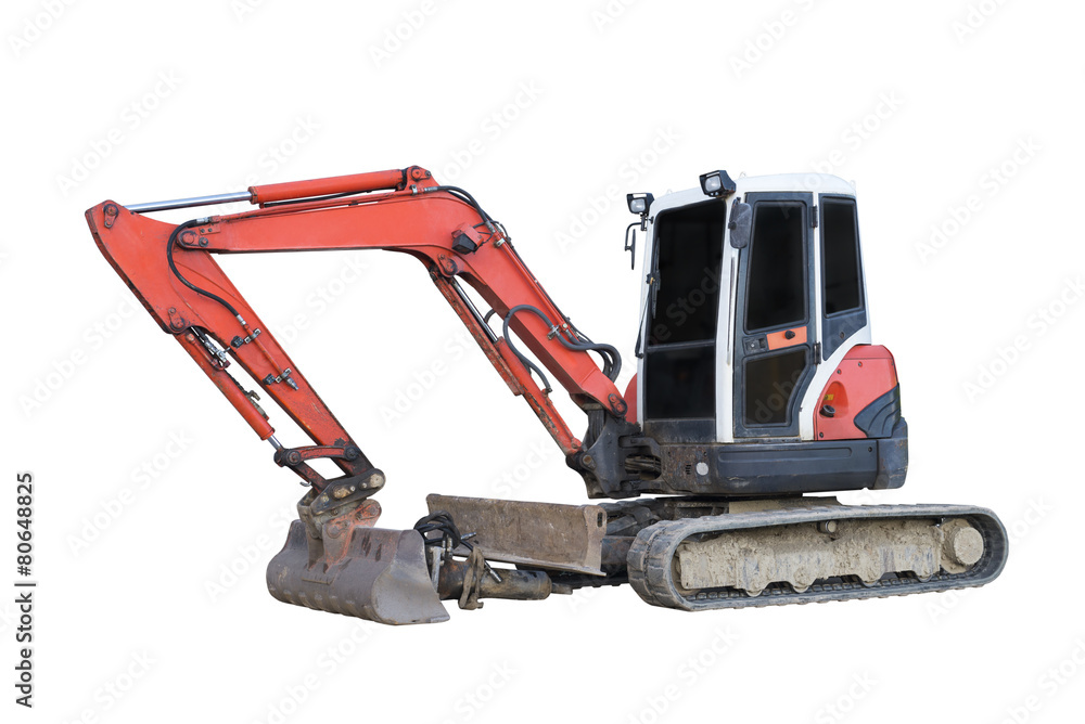 excavator isolated on a white background excavator isolated on a white background