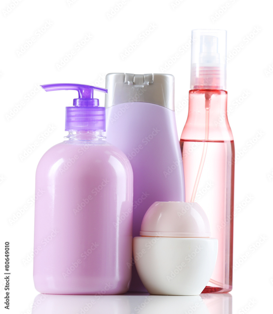 Cosmetic bottles isolated on white background Cosmetic bottles isolated on white background