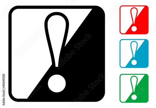 Icono simbolo atencion en varios colores