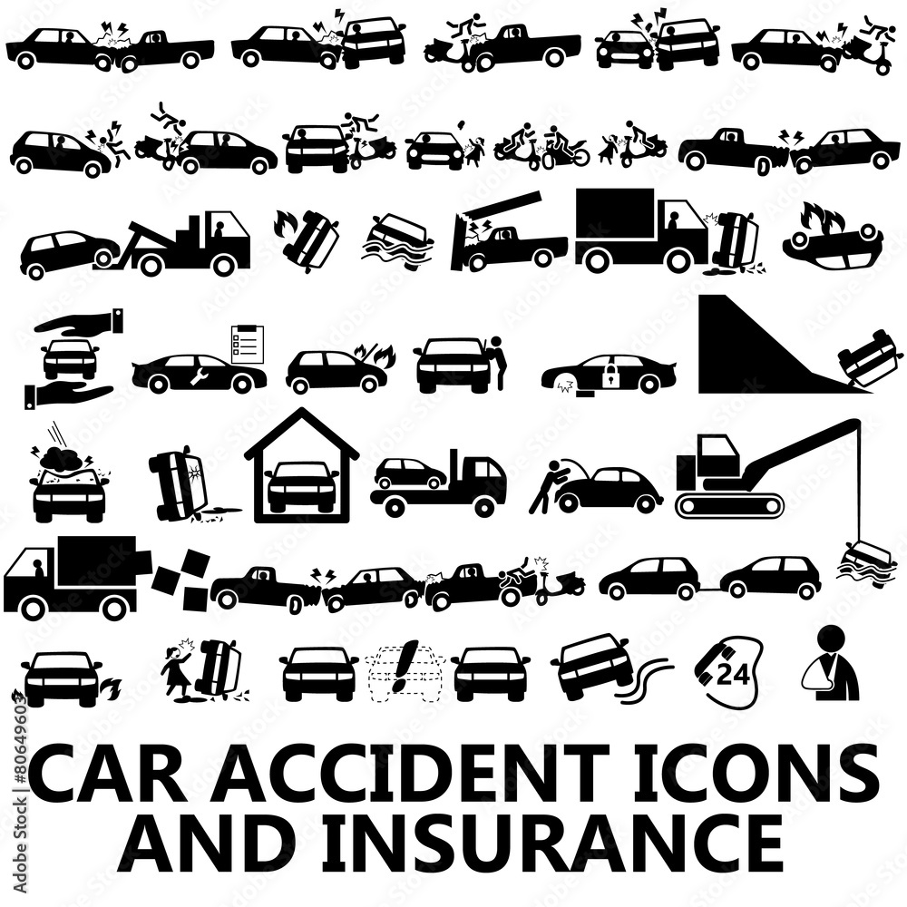Obraz premium car accident icons and insurance