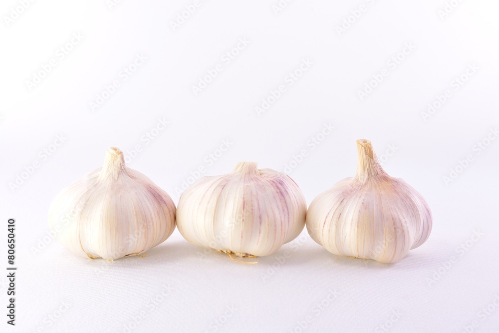Three heads of garlic Three heads of garlic