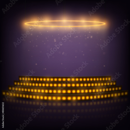 Podium for Performances with Spotlights.