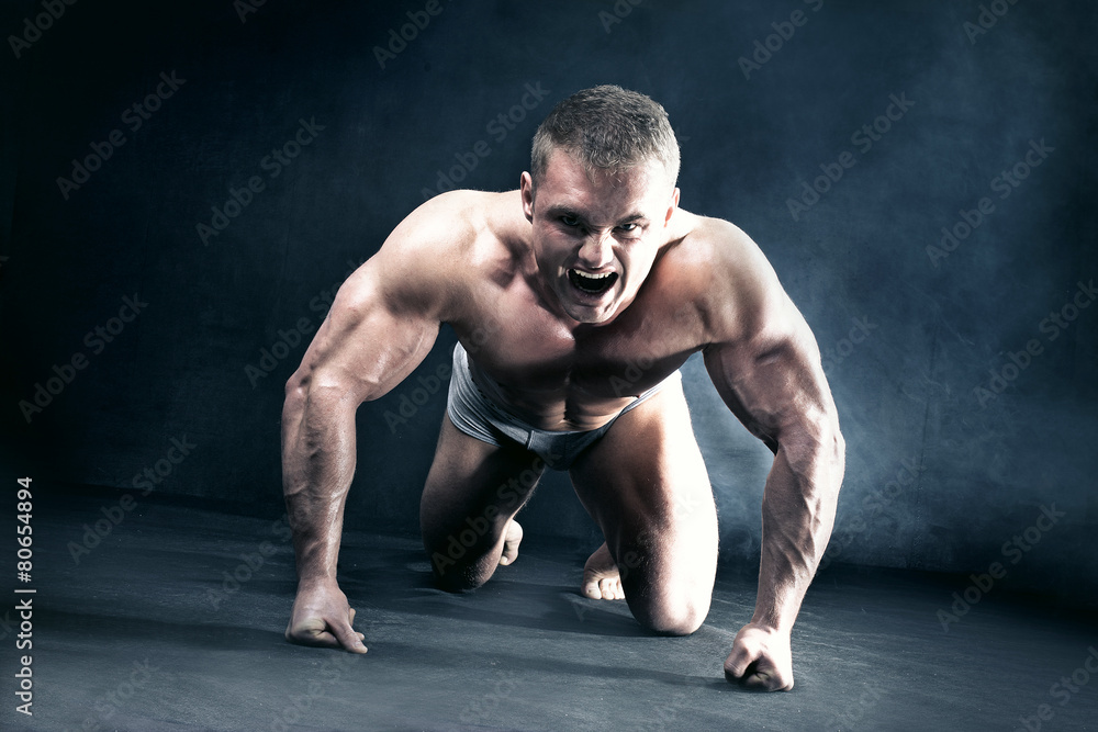 Angry muscular man. Angry muscular man.