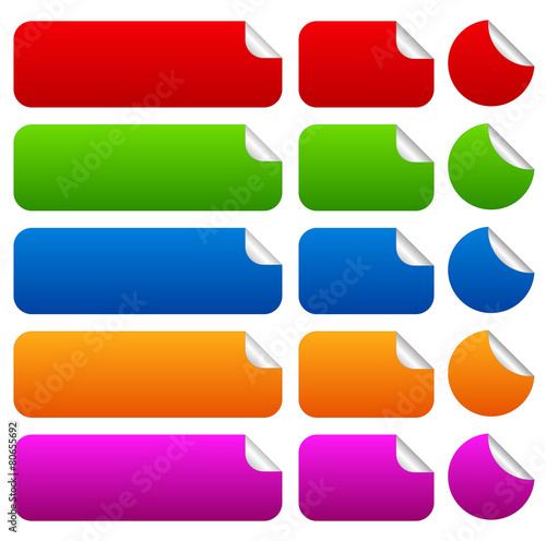 Stickers in different shape with peel