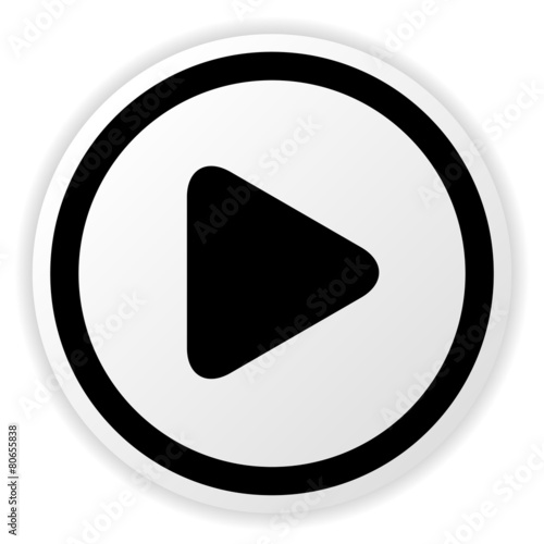 Simple rounded circle play button for multimedia, start video, m