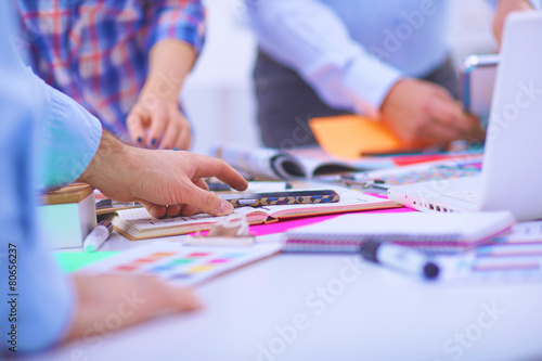 Young business people working at office on new project