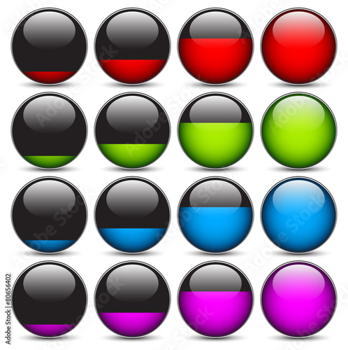 Glass balls with liquid fillings. Measuring concept.