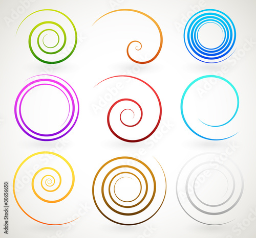 Colorful spirals, twirls