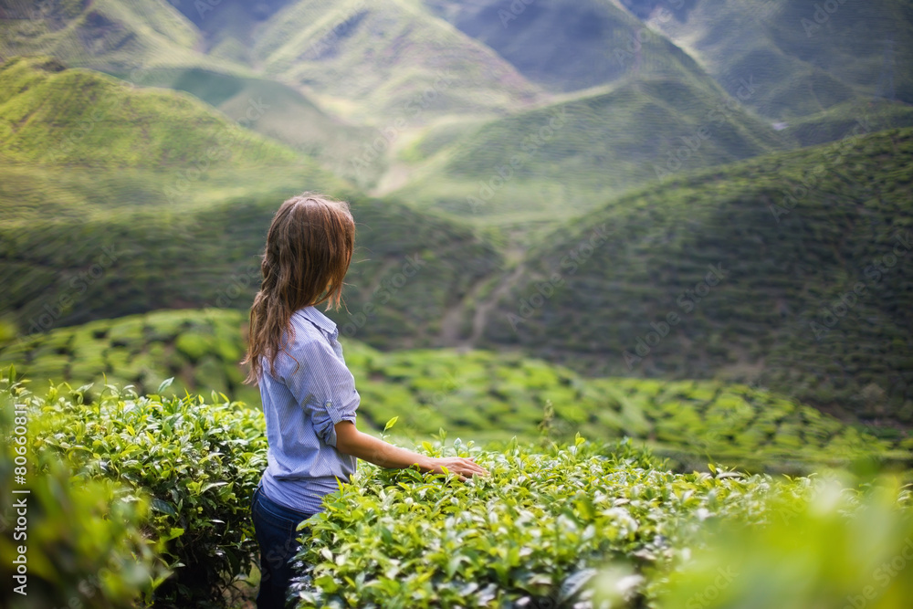 Young Woman on Tea Plantation