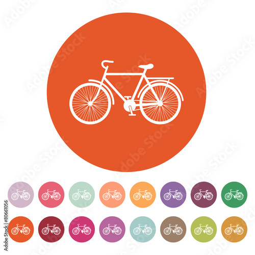 The bike icon. Bicycle symbol. Flat