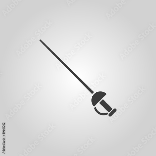 The sword icon. Epee symbol. Flat