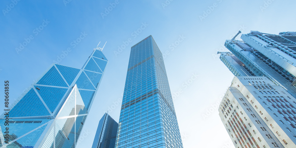 Obraz premium Modern office buildings in Central Hong Kong.