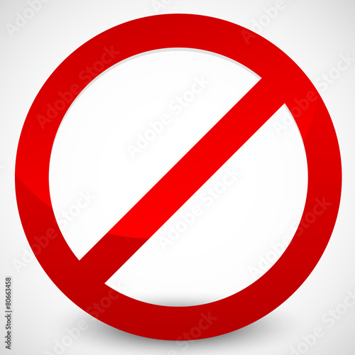 Prohibition sign with highlight